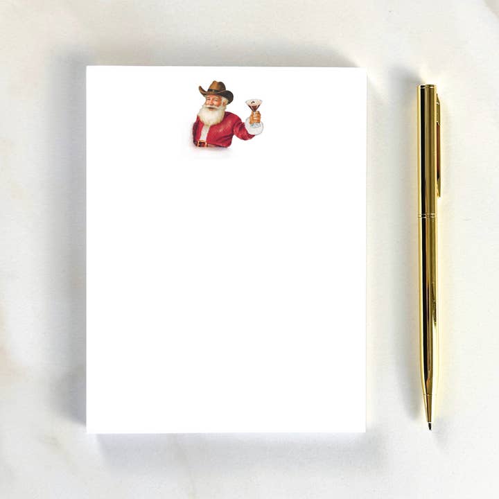 Santa with Espresso Martini Icon Notepad for wholesale by Casey Jo Paper Co.