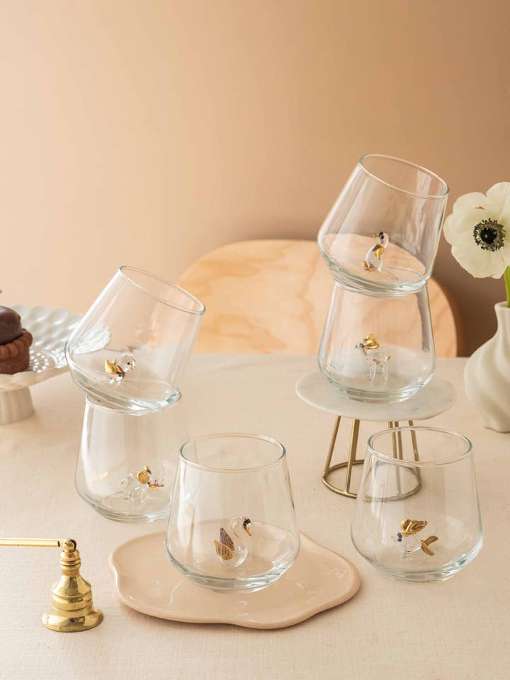 Zooluxe Golden Figurine Glassware Set (6 pcs) for wholesale by MINIZOOUSA