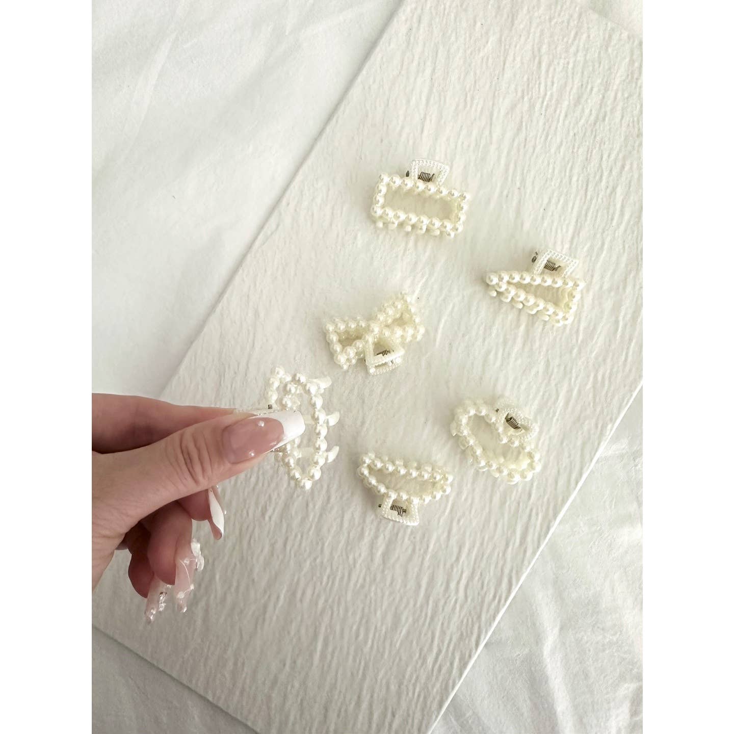 Assorted Graceful Pearl-Embellished Hair Claw (DARCY) for wholesale on Faire2