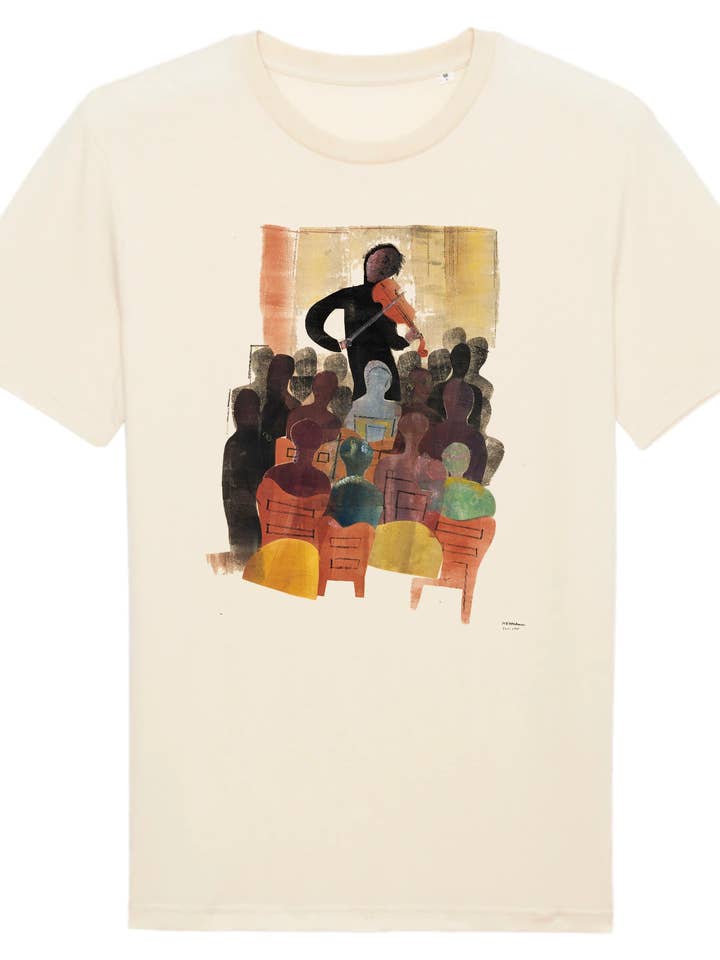 Violinista e Público por Hendrik Nicolaas Werkman, 1942 - T-shirt de Algodão Orgânico por atacado de Flashback Shop
