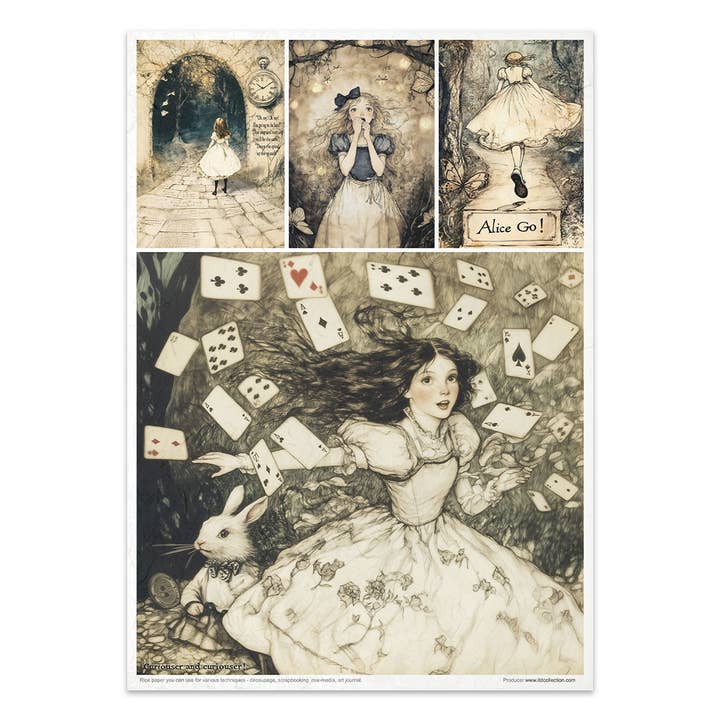 ITD Collection - Wholesale Craft supplies - RP087 - Rice Paper Set - 11pcs x A4 / 8.27x11.7 in Alice's-12