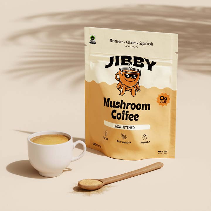 Jibby Coffee - Wholesale Instant Coffee/Espresso - Jibby Mushroom Coffee - Collagen, Mushrooms, Superfoods