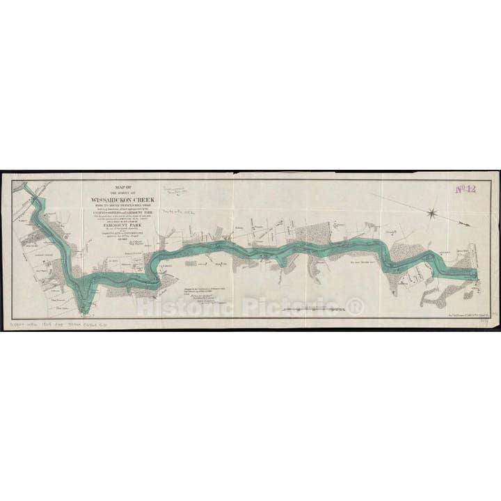 1869 Historical Map Of Wissahickon Creek Survey for wholesale by Historic Pictoric