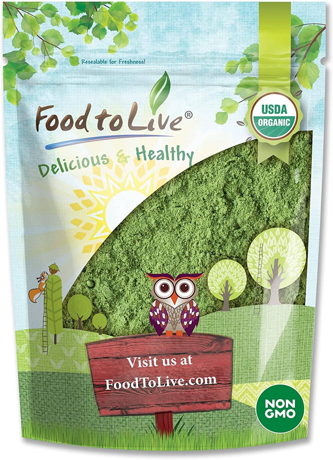 Food To Live - Wholesale Powdered Health Drink - Organic SuperGreens Powder Blend  –  Non-GMO, Pure, Vegan0