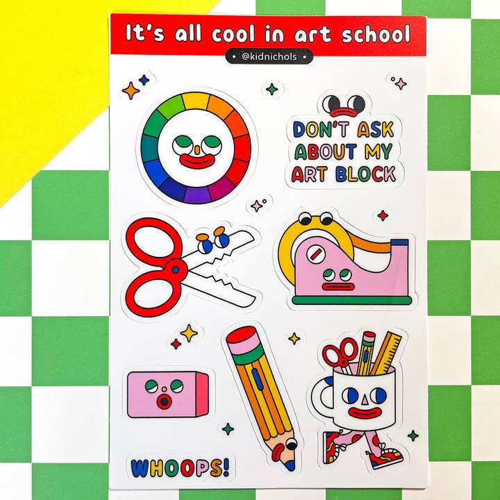 Kidnichols - Wholesale Sticker - Art School Sticker Sheet Back To School Planner Stickers.3