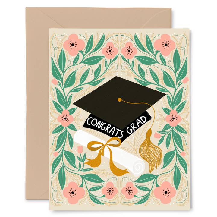 Tarjeta de Felicitación de Graduación Floral Grad para venta al por mayor de Gingiber