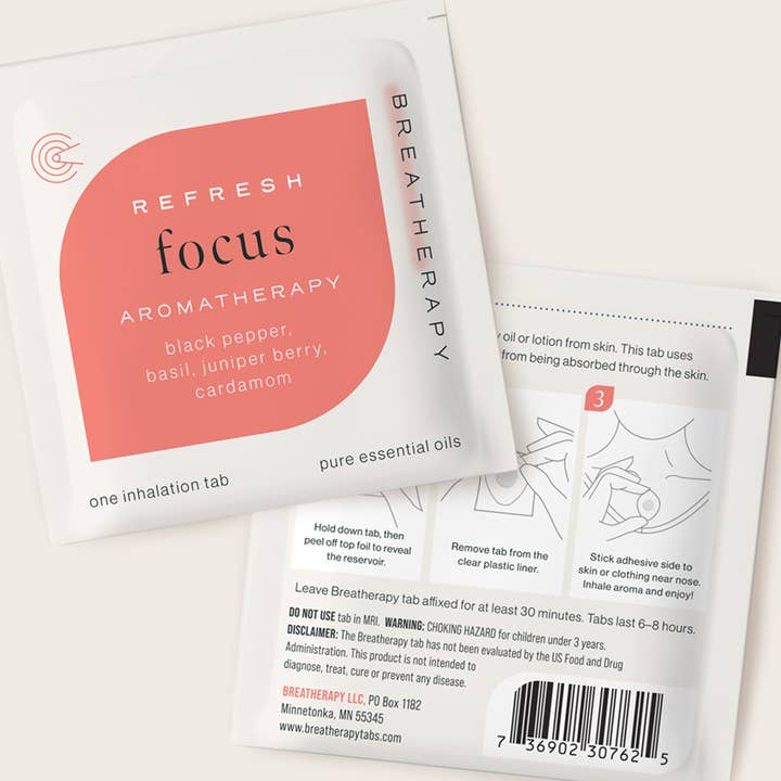 Breatherapy - Wholesale Aromatherapy Inhaler - FOCUS Aroma Patches Concentration + Mental Clarity (8-ct.)5