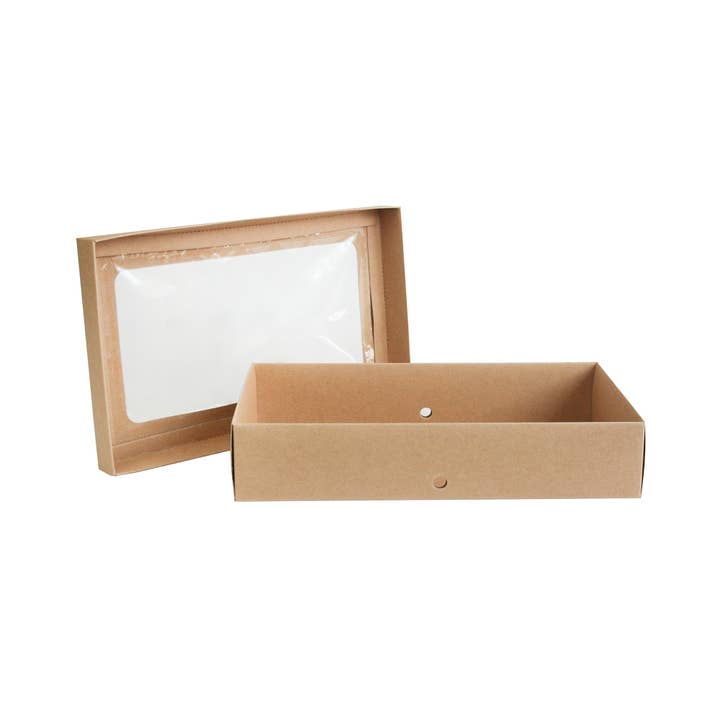 Emartbuy - Vendita all'ingrosso Confezioni regalo - Scatola Marrone con Nastro Marrone-Confezione da 12-21,5 x 13,5 x 4,5 cm