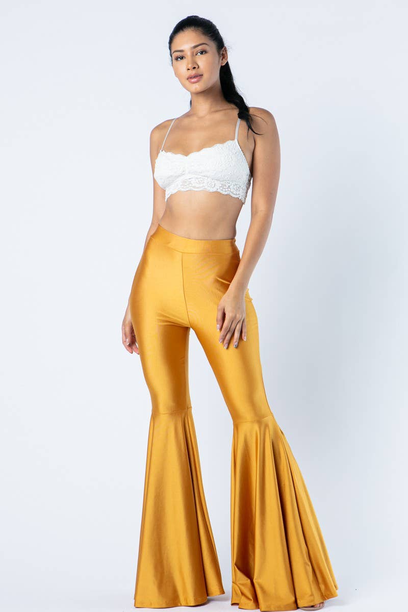 Lime All the Time - Wholesale Pants - Women's - Solid Metallic Bell Bottom Pants11