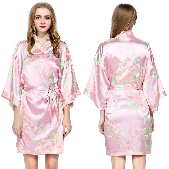 Pink Floral Satin Robe for wholesale by Simply Name It