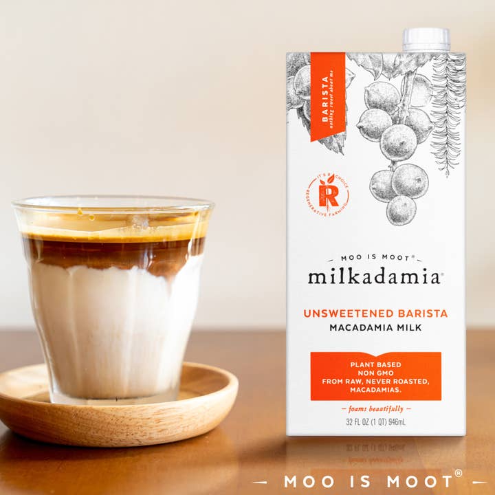 milkadamia - Wholesale Non-Dairy Milk - Unsweetened Barista Macadamia Milk, Plant-based, 32oz