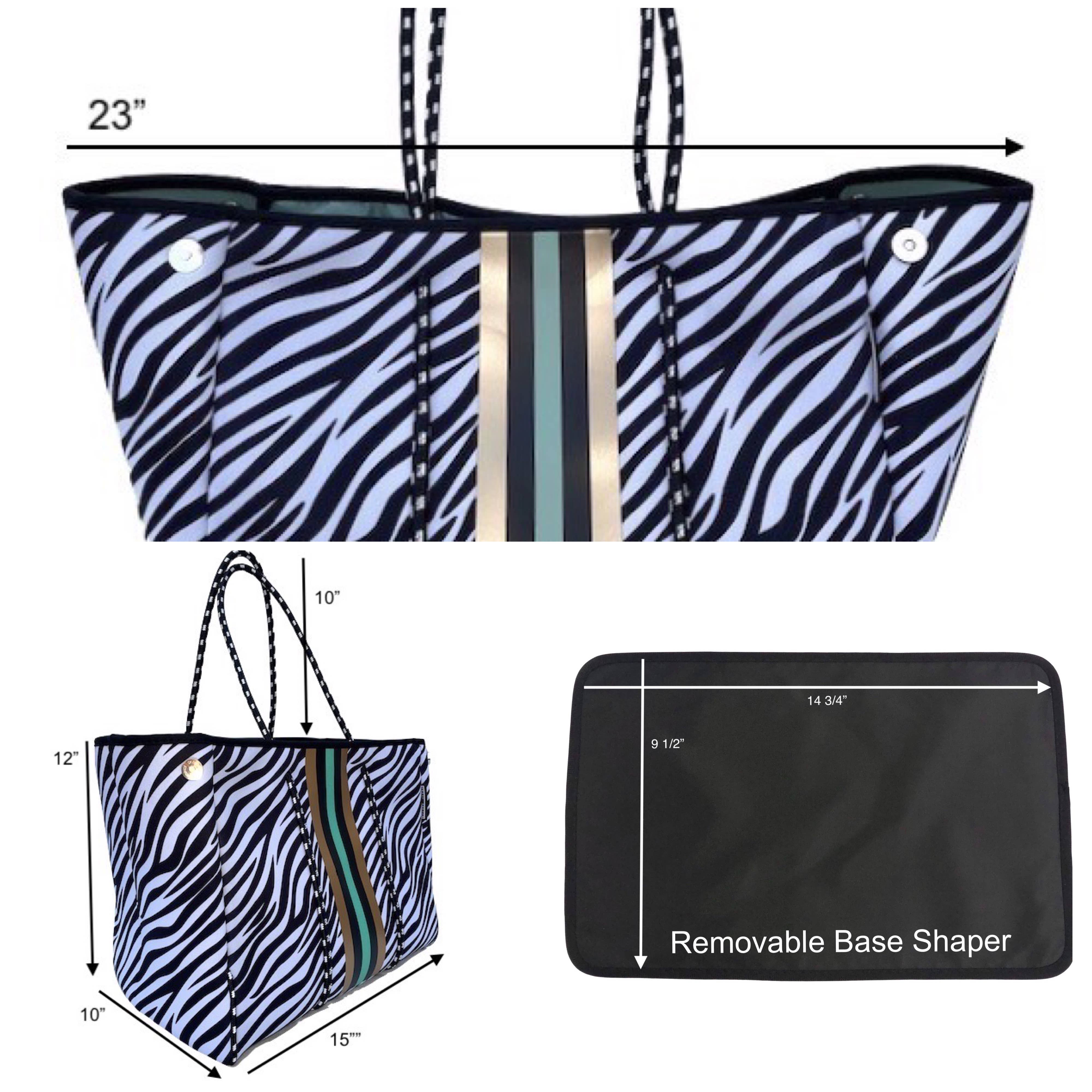 Lolly Luella - Wholesale Tote Bag - Women's - On the Go - Black/White Snake Neoprene Tote Bag3