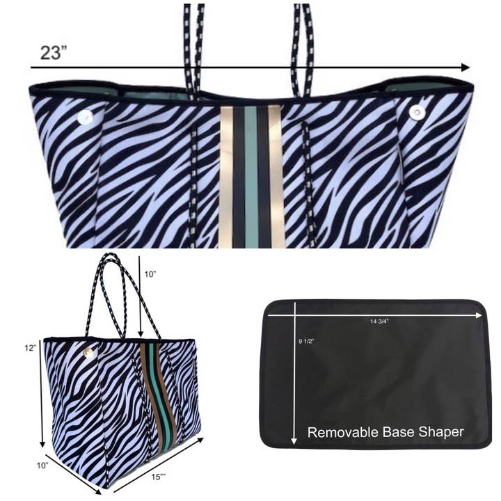 Lolly Luella - Wholesale Tote Bag - Women's - On the Go - Black/White Snake Neoprene Tote Bag3