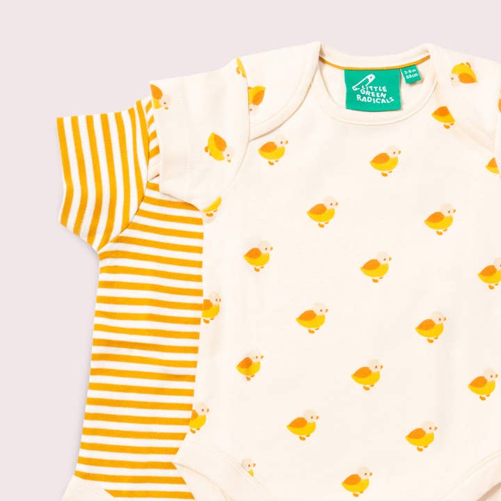 Little Ducks Organic Baby Bodysuit Set 2 Pack for wholesale on Faire1