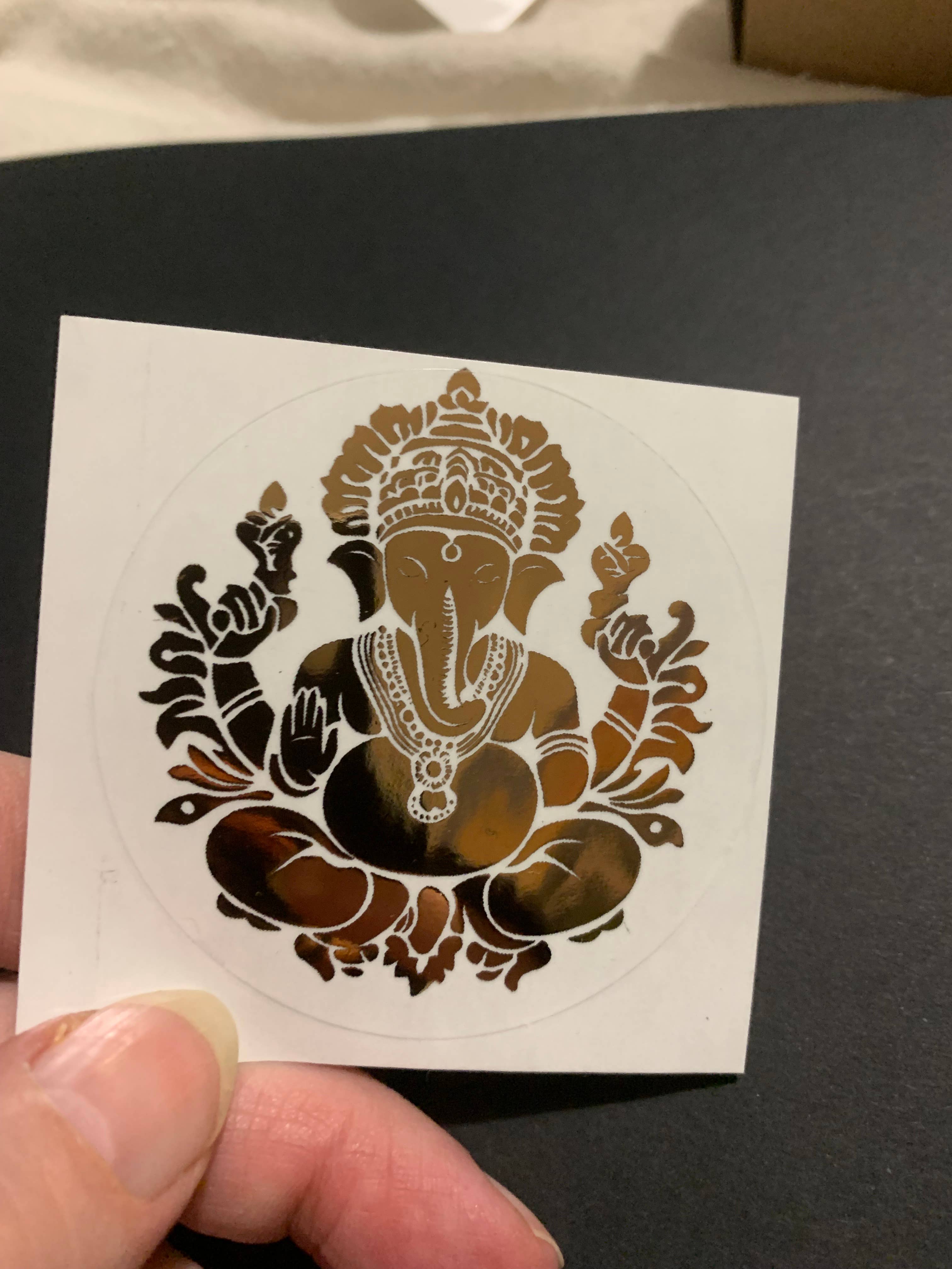 Spirit of Lemuria – wholesale Sticker – Ganesh 1 Foiled Sacred Geometry Sticker2