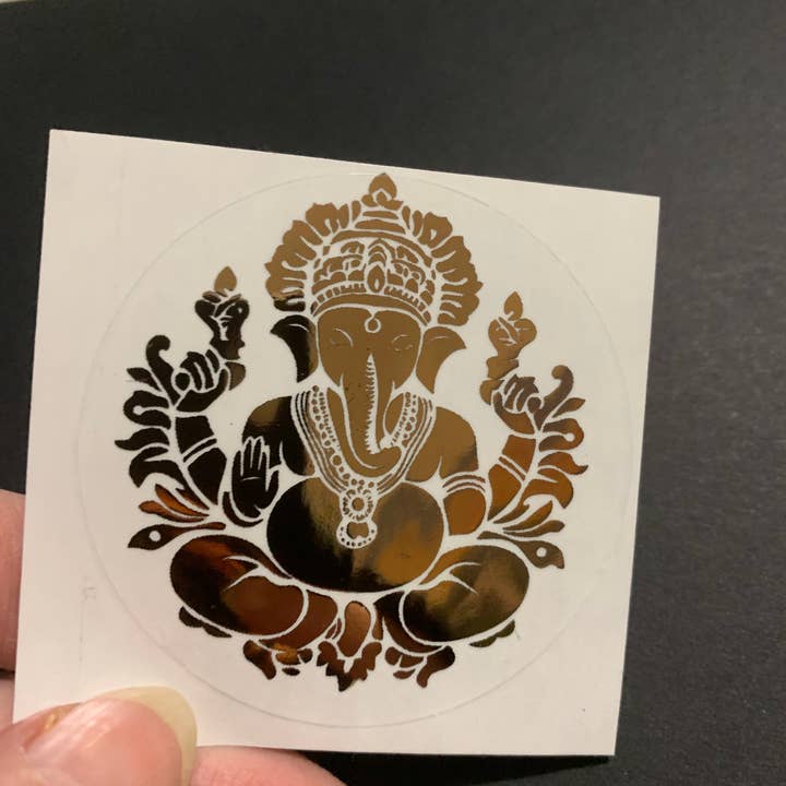 Spirit of Lemuria – wholesale Sticker – Ganesh 1 Foiled Sacred Geometry Sticker2