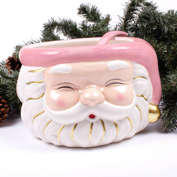 Pink Santa Punch Bowl & Ladle for wholesale by 8 Oak Lane