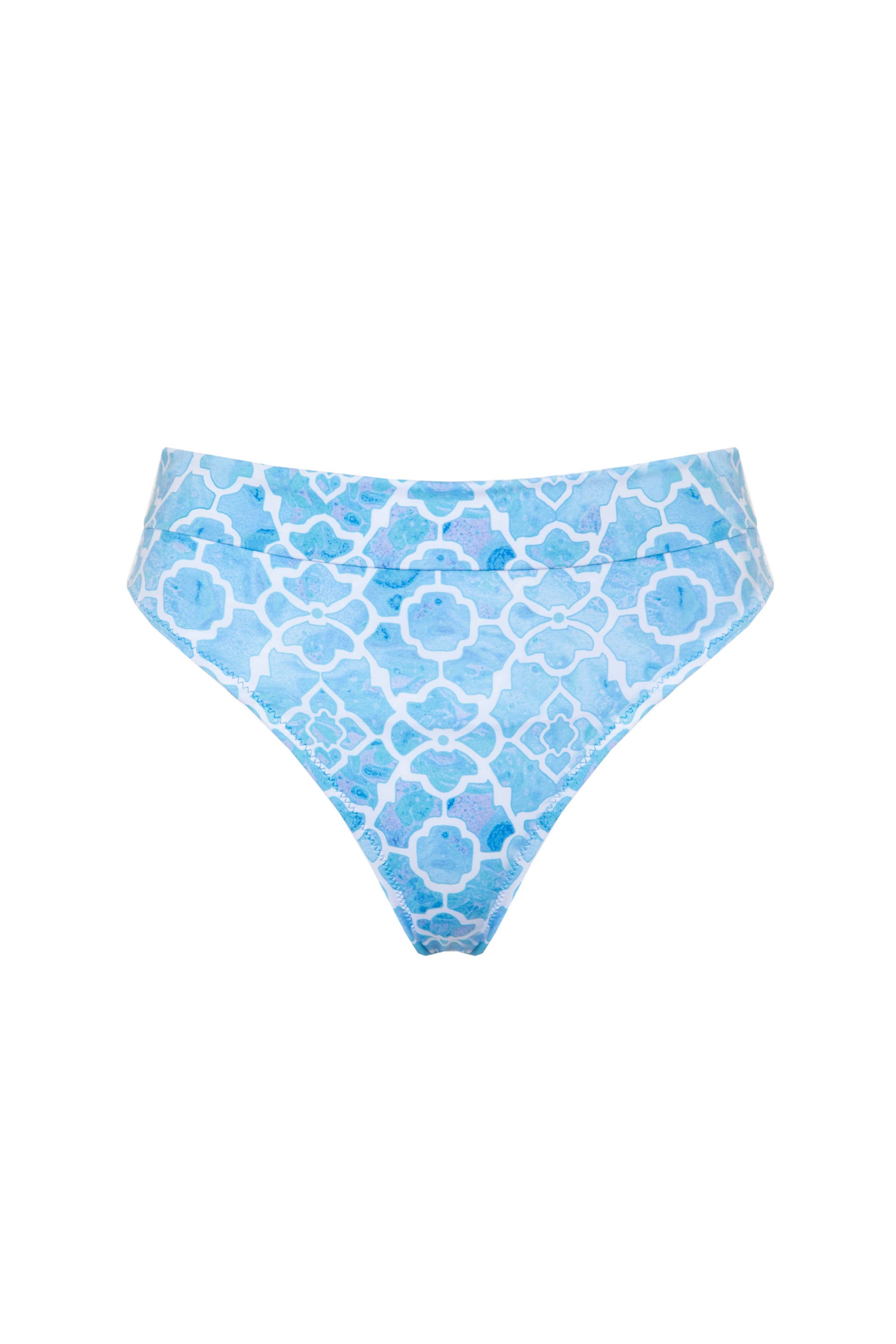 Sophia Alexia – wholesale Swim bottoms – Women's – AZURE MOSAIC RIO HIGH RISE BIKINI BOTTOMS0