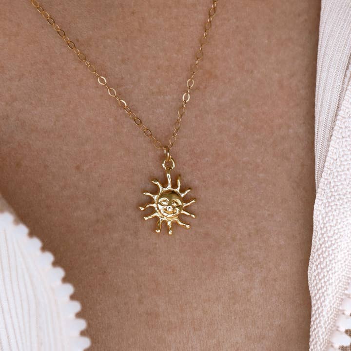 Sun Necklace Gold Filled Dainty for wholesale by Dainty Wishes Jewelry