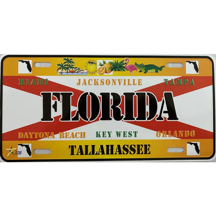 "FLORIDA" Aluminum Embossed License Plate 6"x12" for wholesale by 7 Star