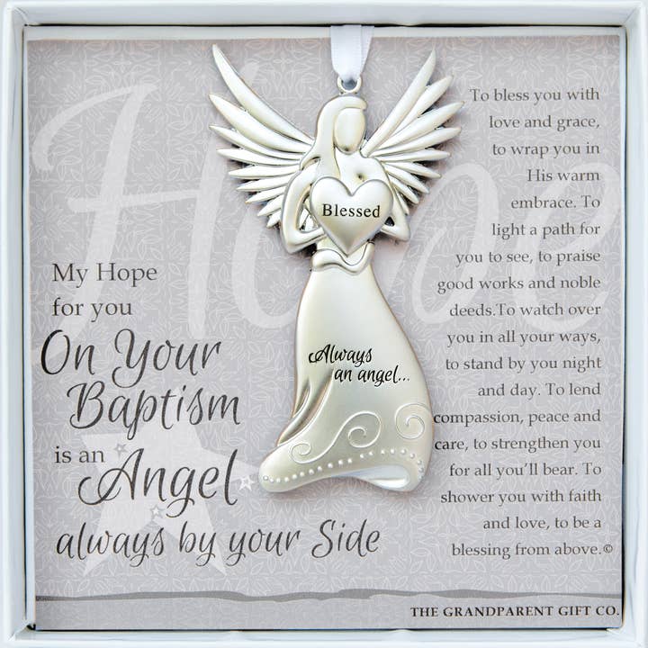 Baptism Keepsake Gift: Guardian Angel Ornament 4522-2 for wholesale by The Grandparent Gift Co. Inc.