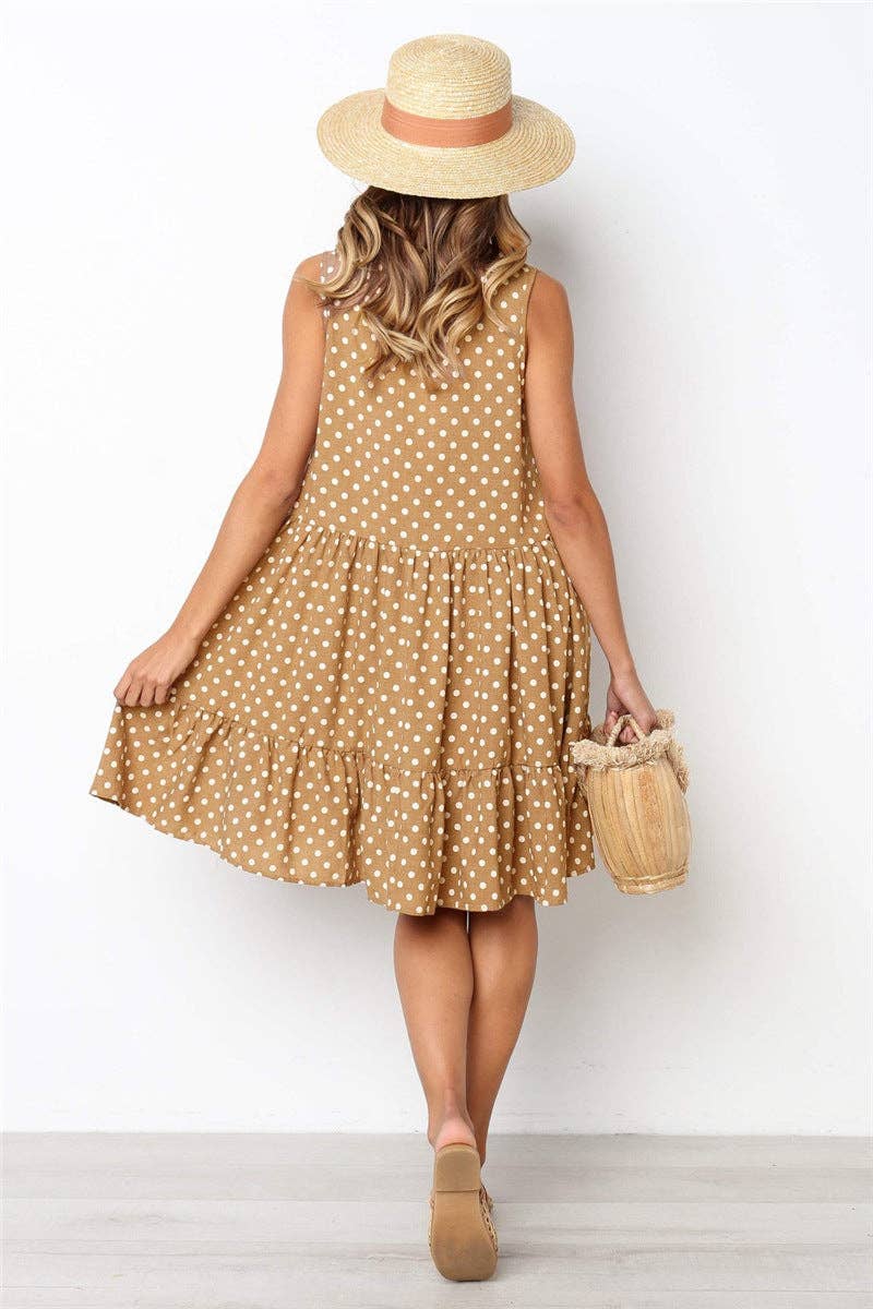 Sharon Tatem Fashion LLC - Wholesale Dress - Women's - Dress Sexy Boho Beach Sundress Women Floral Printed Polka Dot21