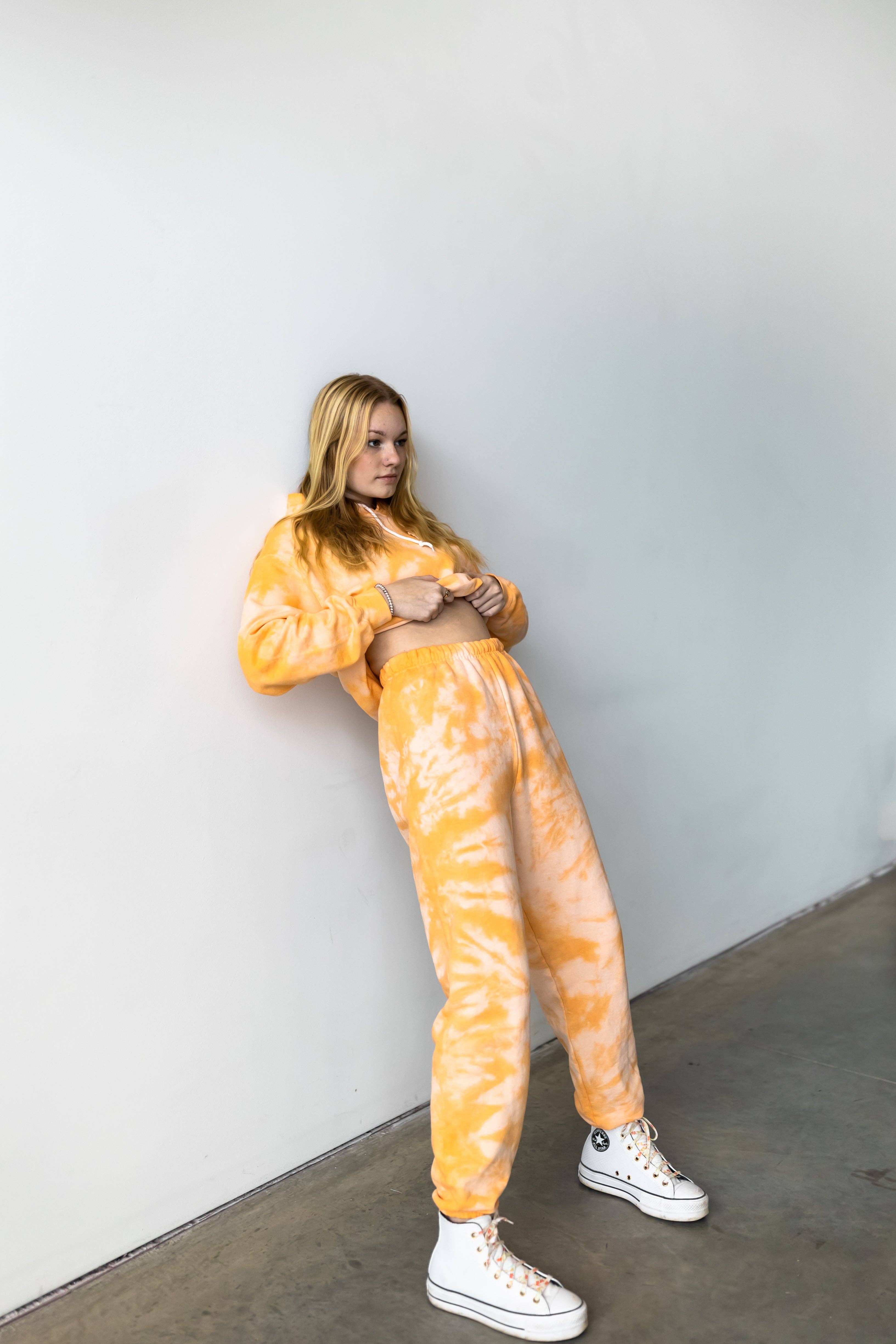 exbapparel - Wholesale Lounge Sweatpants/Joggers - Women's - Creamsicle Orange Tie Dye Sweatpants1