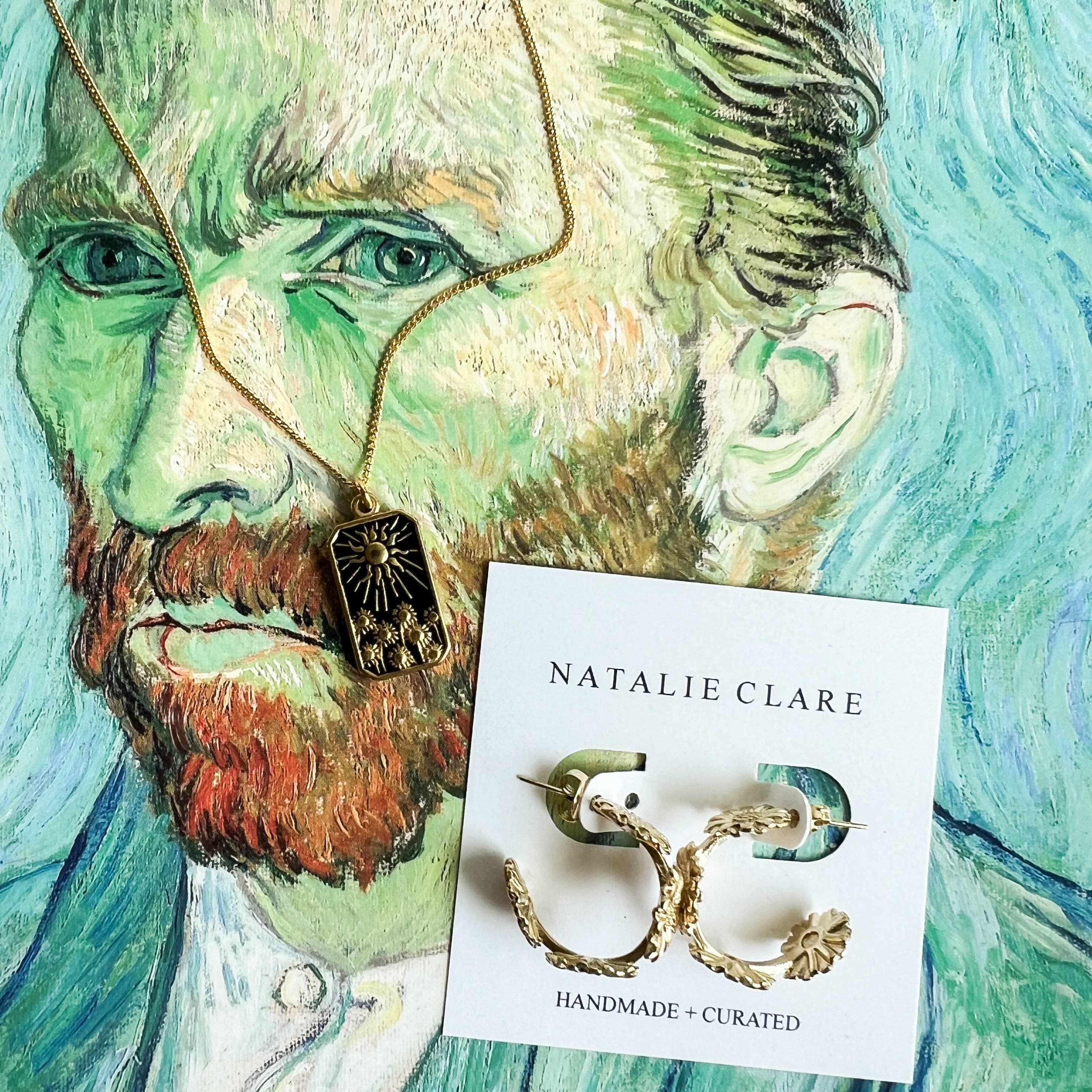 Natalie Clare Collections - Wholesale Pendant/Charm Necklace - Van Gogh Sunflower Necklace5