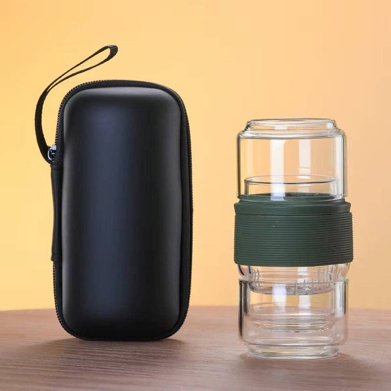 VIGOR – wholesale Tea set – Portable Travel Tea Set with Carrying Case Glass Teapot and Infuser for Loose Leaf Tea11