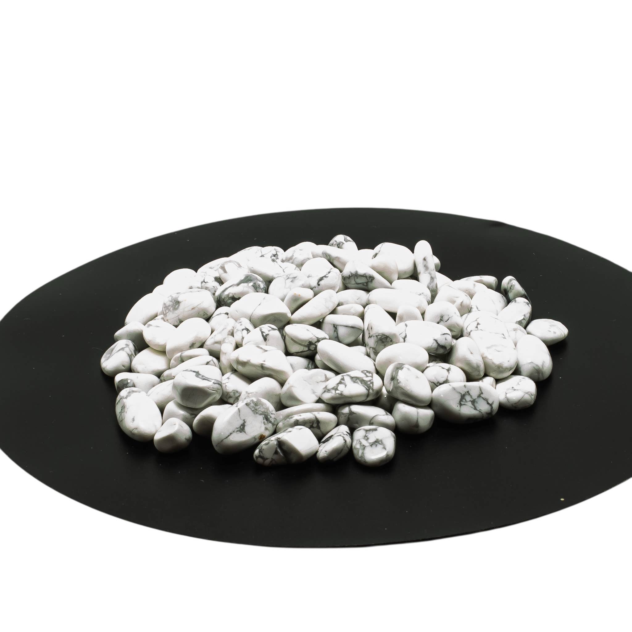 Quasar Gems USA – Pedra/cristal espiritual por atacado – Howlita Branca Rolada 10-20mm 1KG/2.2lbs2