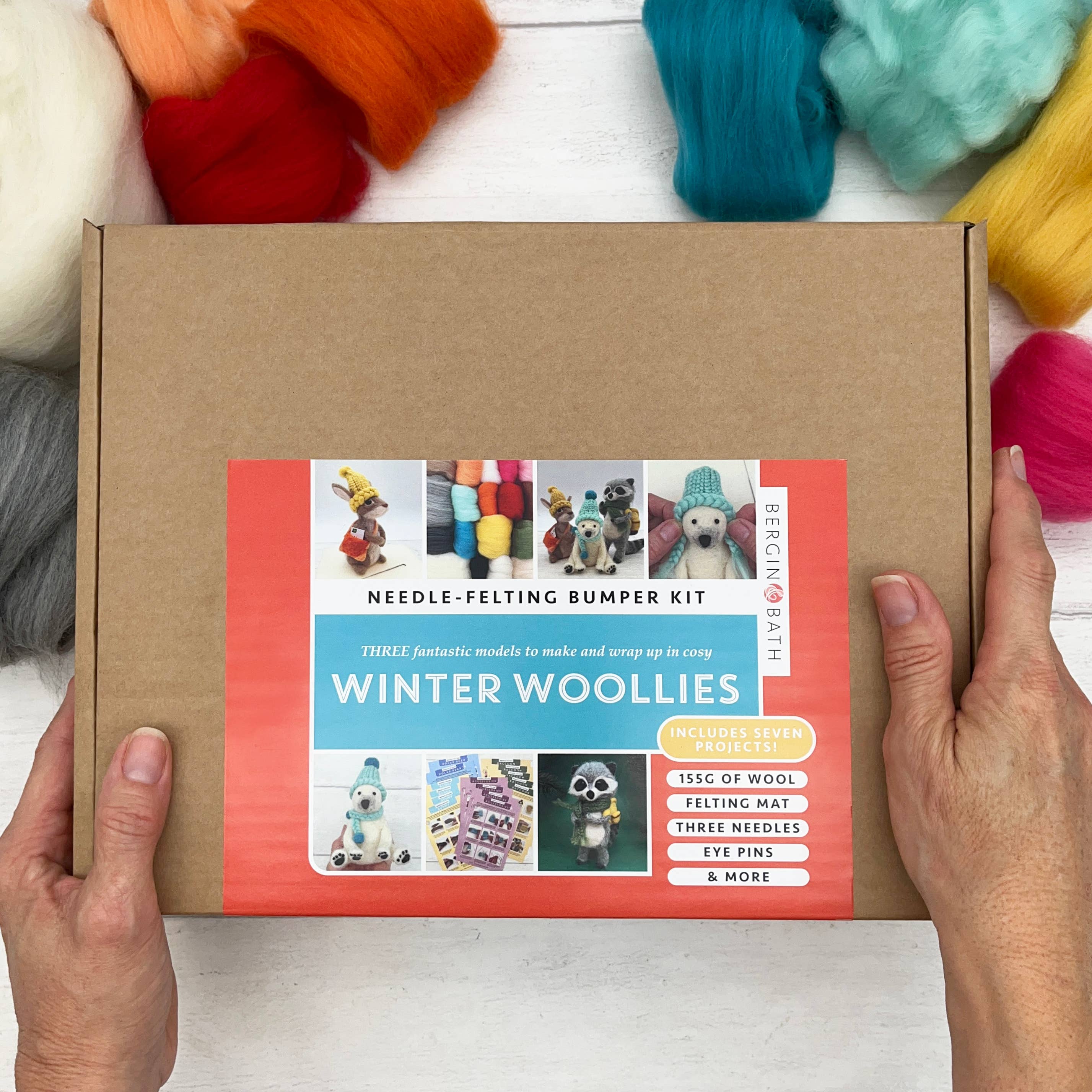Bergin & Bath - Wholesale DIY Craft Kit - Needle Felting Bumper Kit - Winter Woollies1