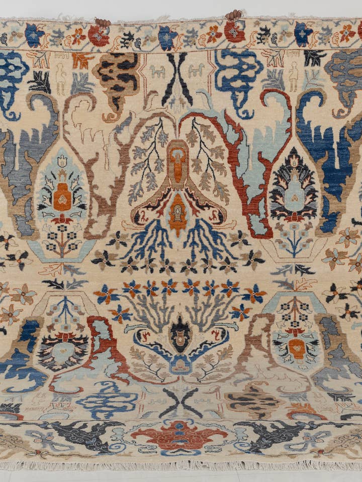 8x10 Ivory Persian Bidjar Wool Rug, High KPSI Custom 883 for wholesale by Aesthetic Homes LLC