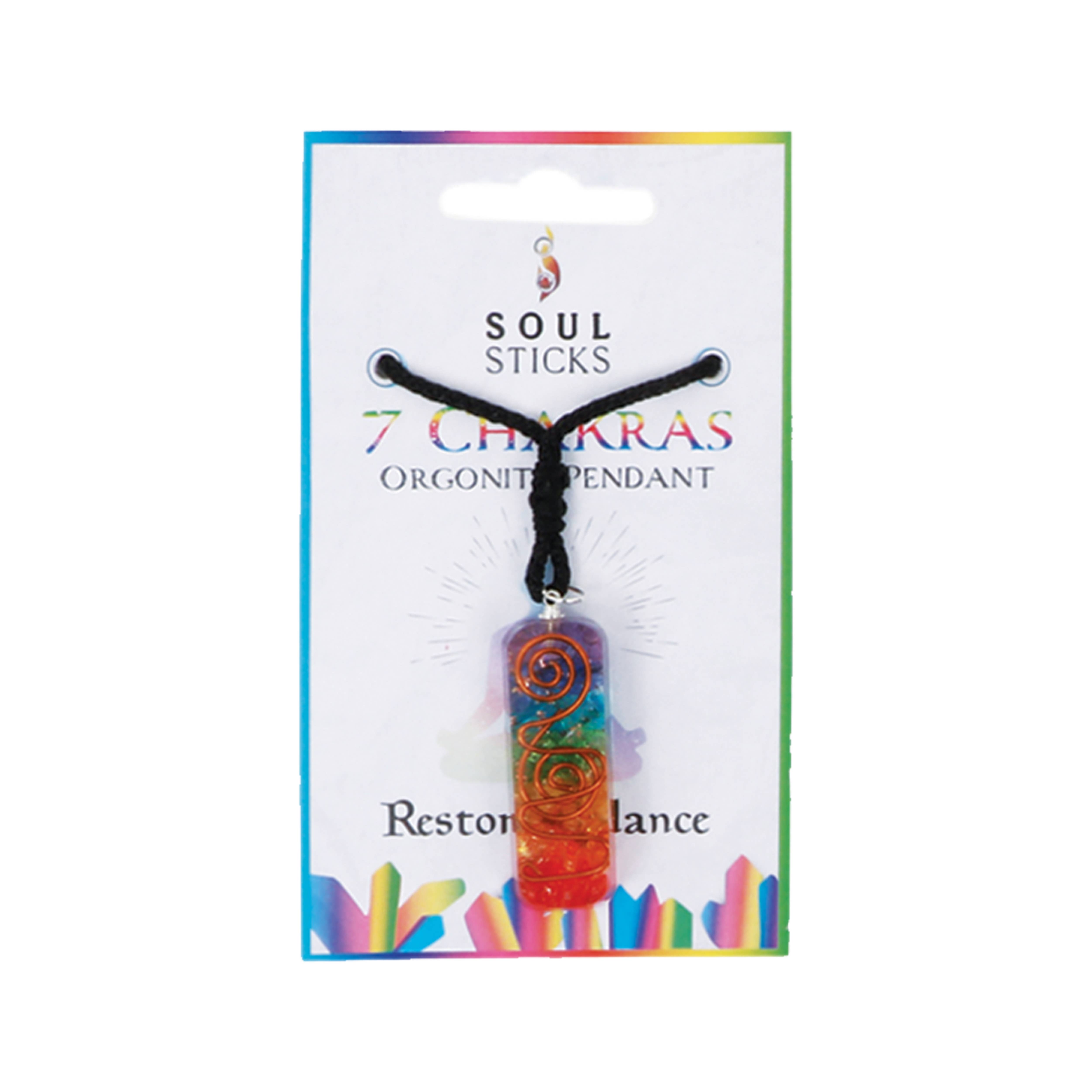 Designs by Deekay Inc. – wholesale Pendant/charm necklace – Orgonite Crystal Necklace (4.5 cm.) - 7 Chakras2