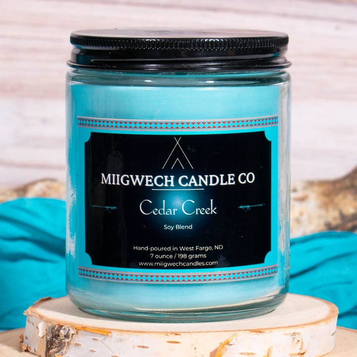 Cedar Creek 7 oz Candle for wholesale by Miigwech Candle Co LLC