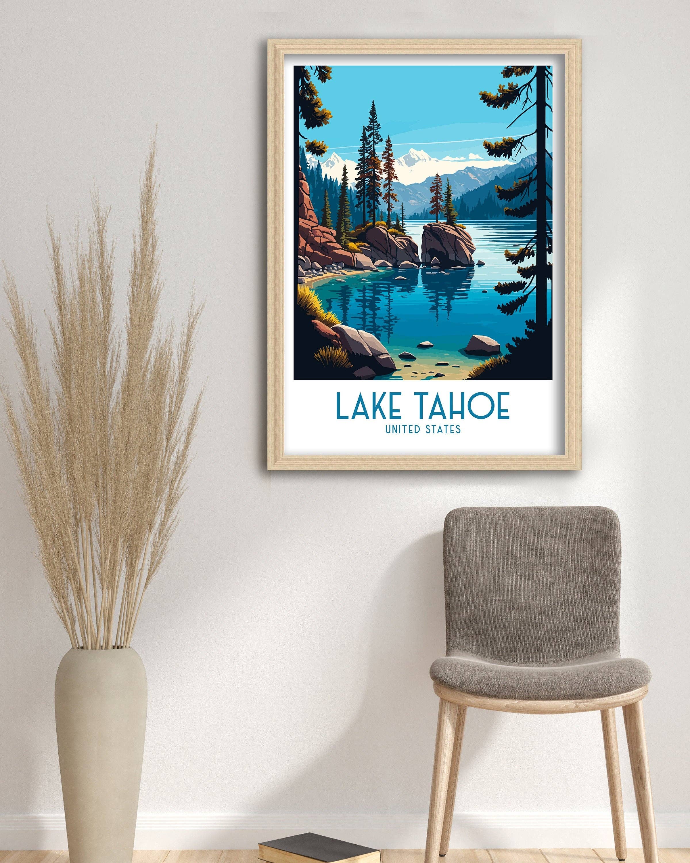 InkNPrintz – wholesale Art print – Lake Tahoe Travel Poster2