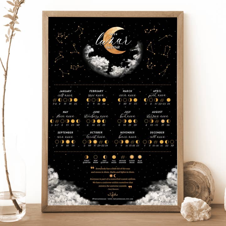 The Flow Design – Großhandel Kalender – 2025 Mondkalender, Mondkalender, Mondphasen 2025