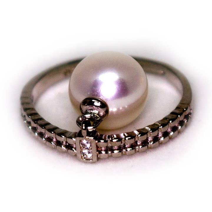 ANTIQUE SILVER PEARL RING for wholesale by Timeless Pearl