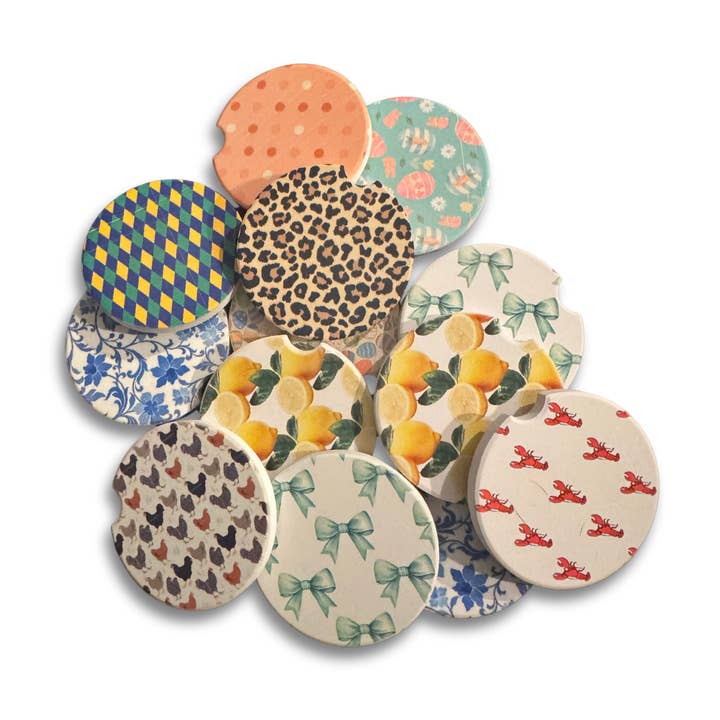 Ceramic Car Coasters – Absorbent Coasters, automotive access for wholesale by 426 Creative