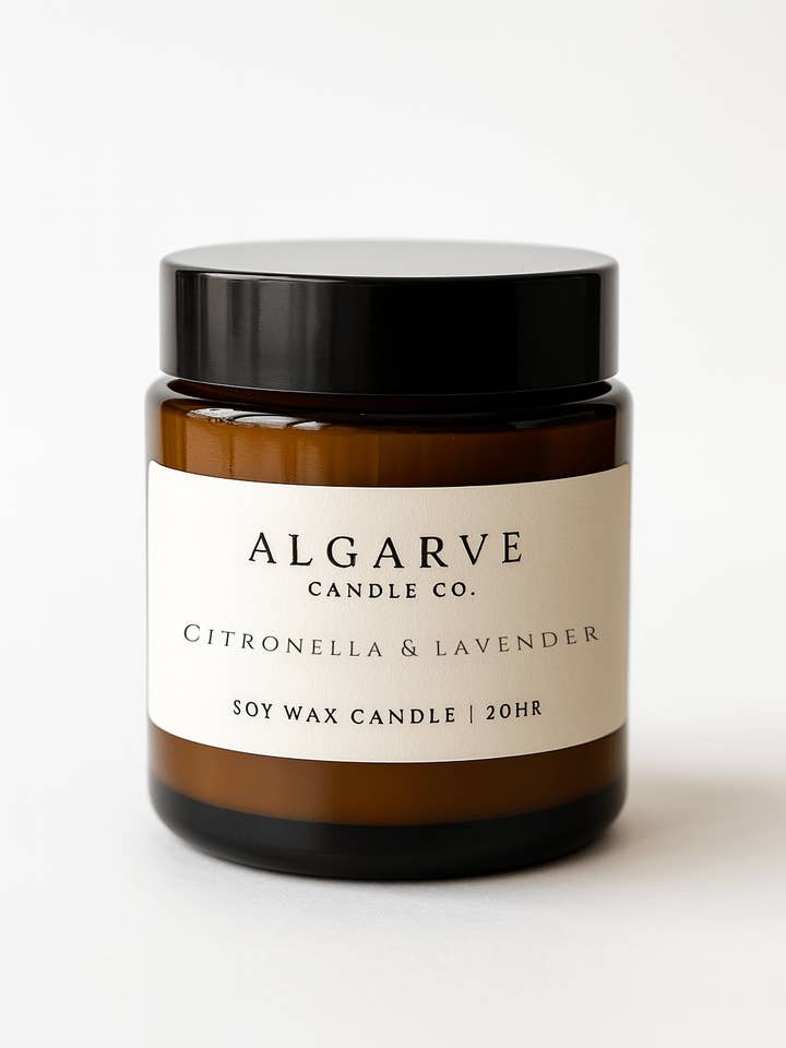Soy Candle | 20hr | Citronella & Lavender for wholesale by Algarve Candle Company