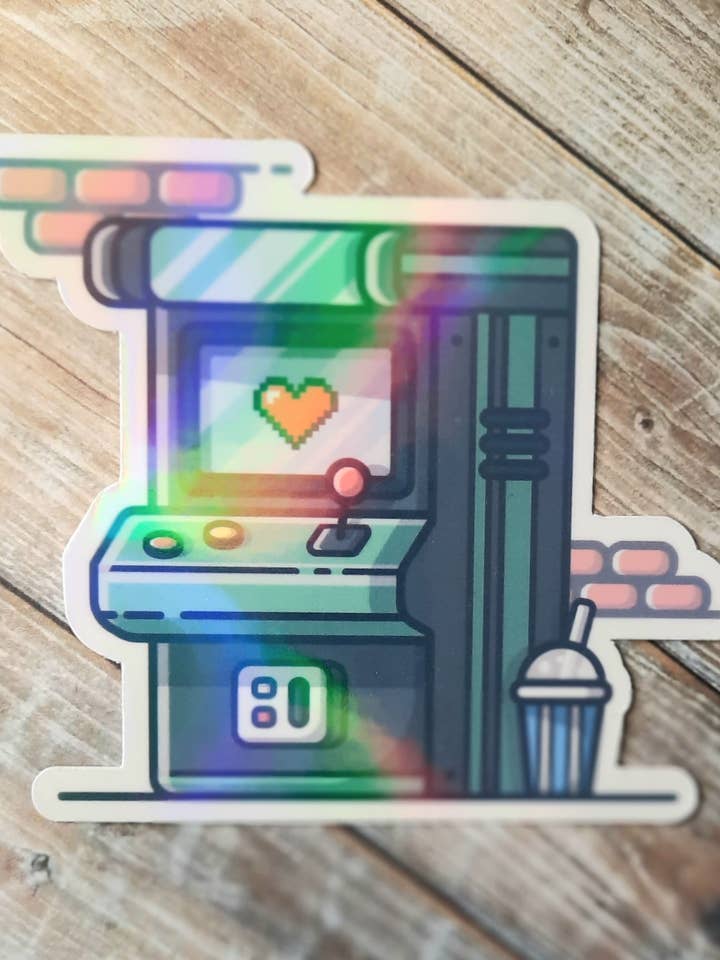 Adesivo per macchina arcade per videogiochi, adesivo nostalgia per la vendita all'ingrosso da parte di Unsupervised Art