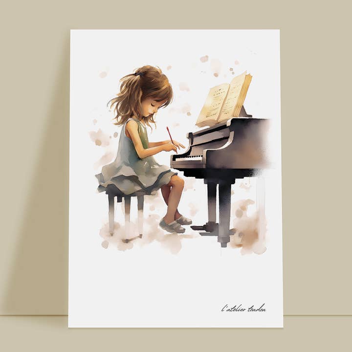 Décoration murale chambre bébé fille piano - Thème passion pour la vente par L'atelier Toudou