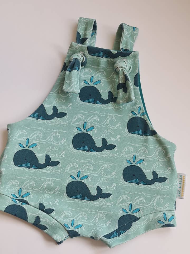 Whales and Waves Summer Romper for wholesale by Zac & Bella