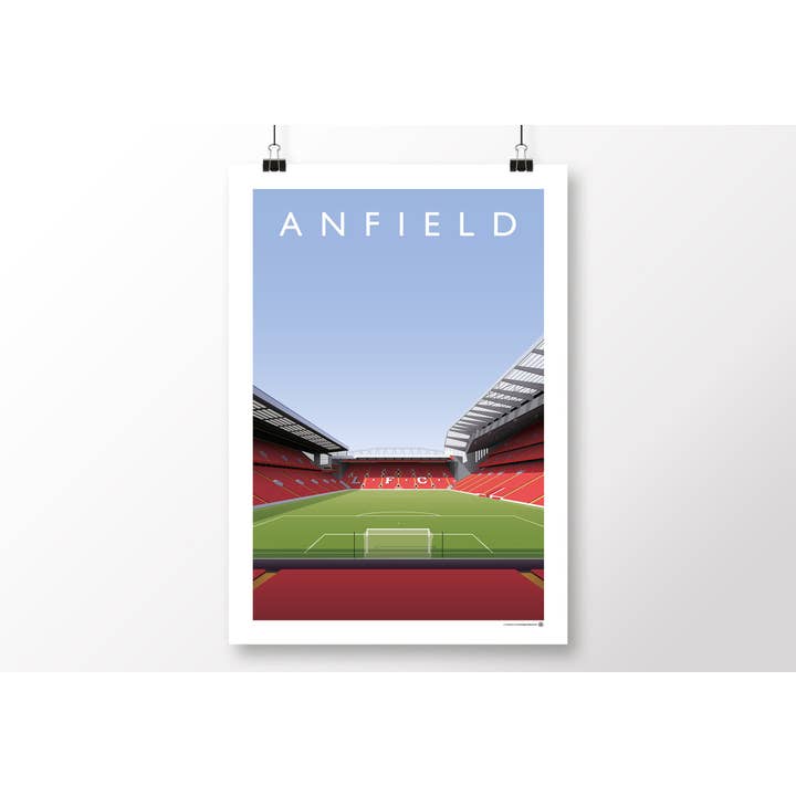 Liverpool Anfield Dal Poster della Tribuna Anfield Road per la vendita all'ingrosso da parte di Matthew J I Wood Design & Illustration