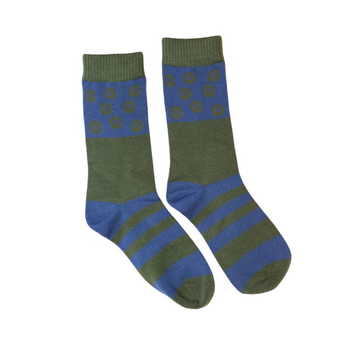 Groovy Geometric Petrol Bamboo Socks for Men BM201 for wholesale by Jess & Lou