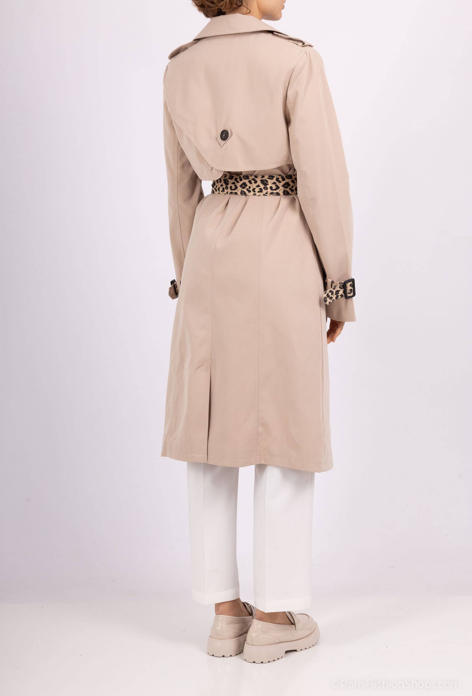 Afinity - Wholesale Trench Coat - Women's - Women's leopard trench A894-1 – elegant cut with belt1