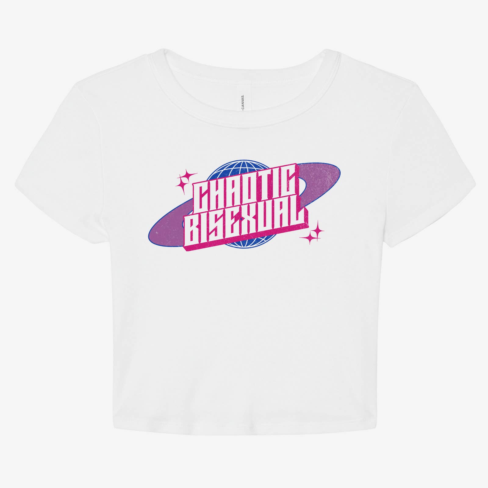 Lucky Luna Apparel - Wholesale Screen Printed T-Shirt - Women's - Retro Bisexual Baby Tee1