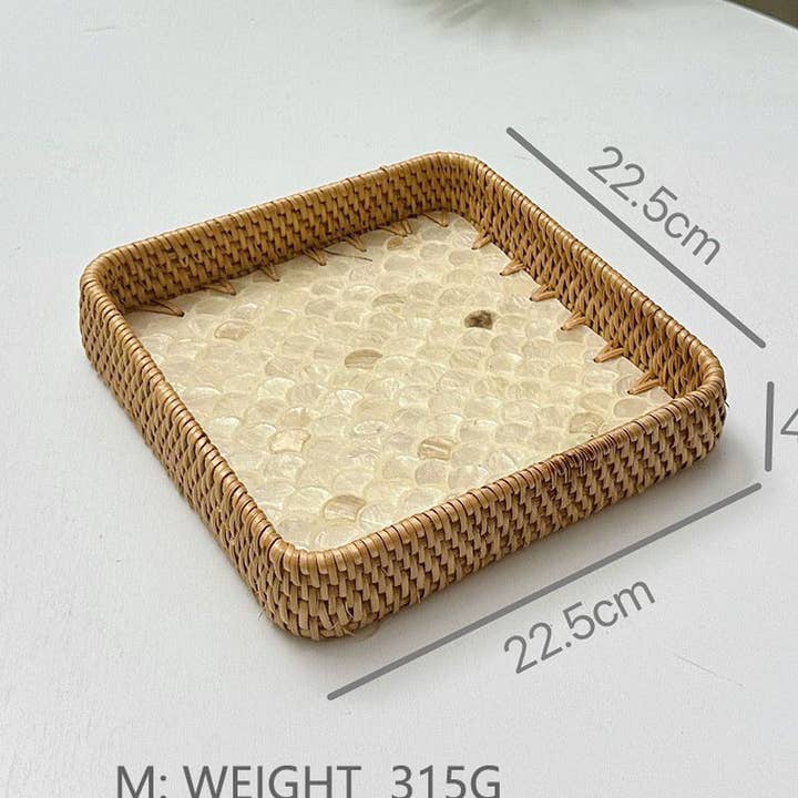 RATTAN COLORFUL SHELL CREATIVE HANDMADE FRUIT PLATE_CWMM4413 for wholesale by ACCITY