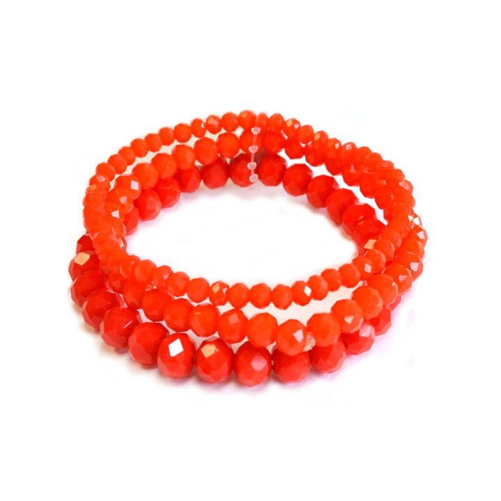 StarryNYC - Wholesale Jewelry Set - 3 Pcs Set Stackable Crystal Glass Beaded Stretch Bracelets19