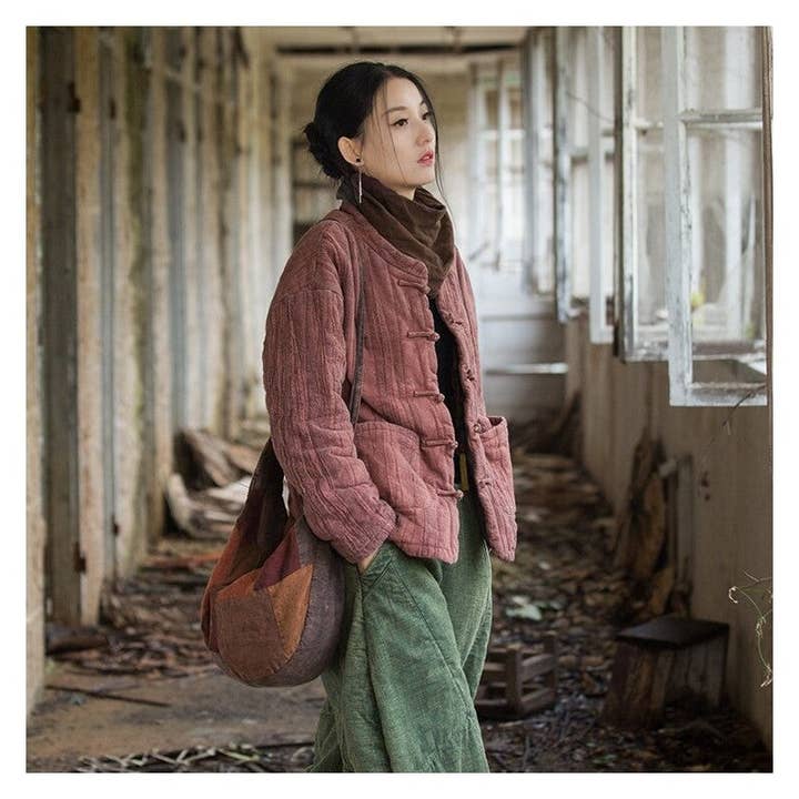 Sheer Trend - Wholesale Jacket - Women's - Dyed, Quilted, Stitched, Short Cotton Jacket1