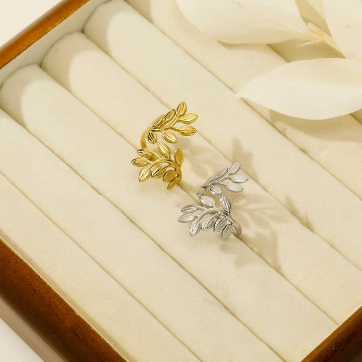 Anel folha em aço inoxidável - BG310294 por atacado de Kapyco